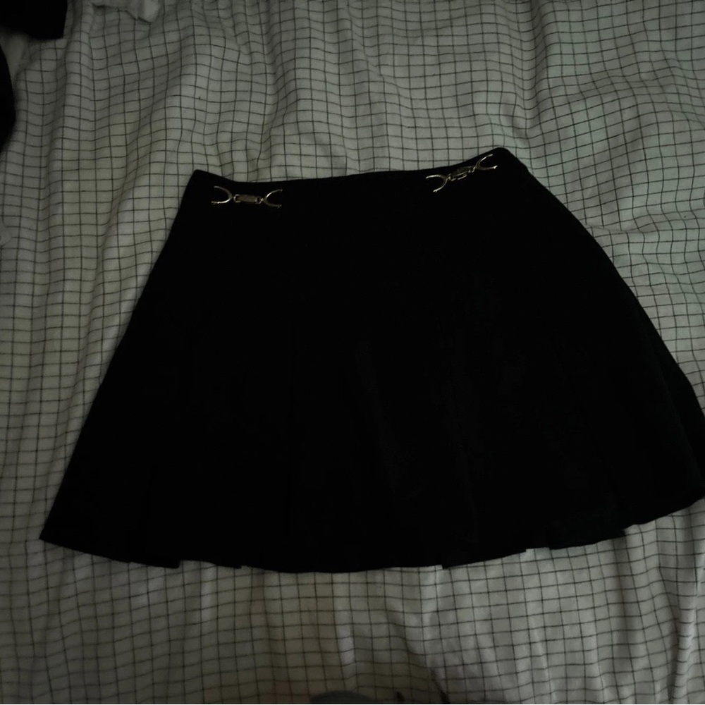 H&M Black Mini Skirt with Silver Accents